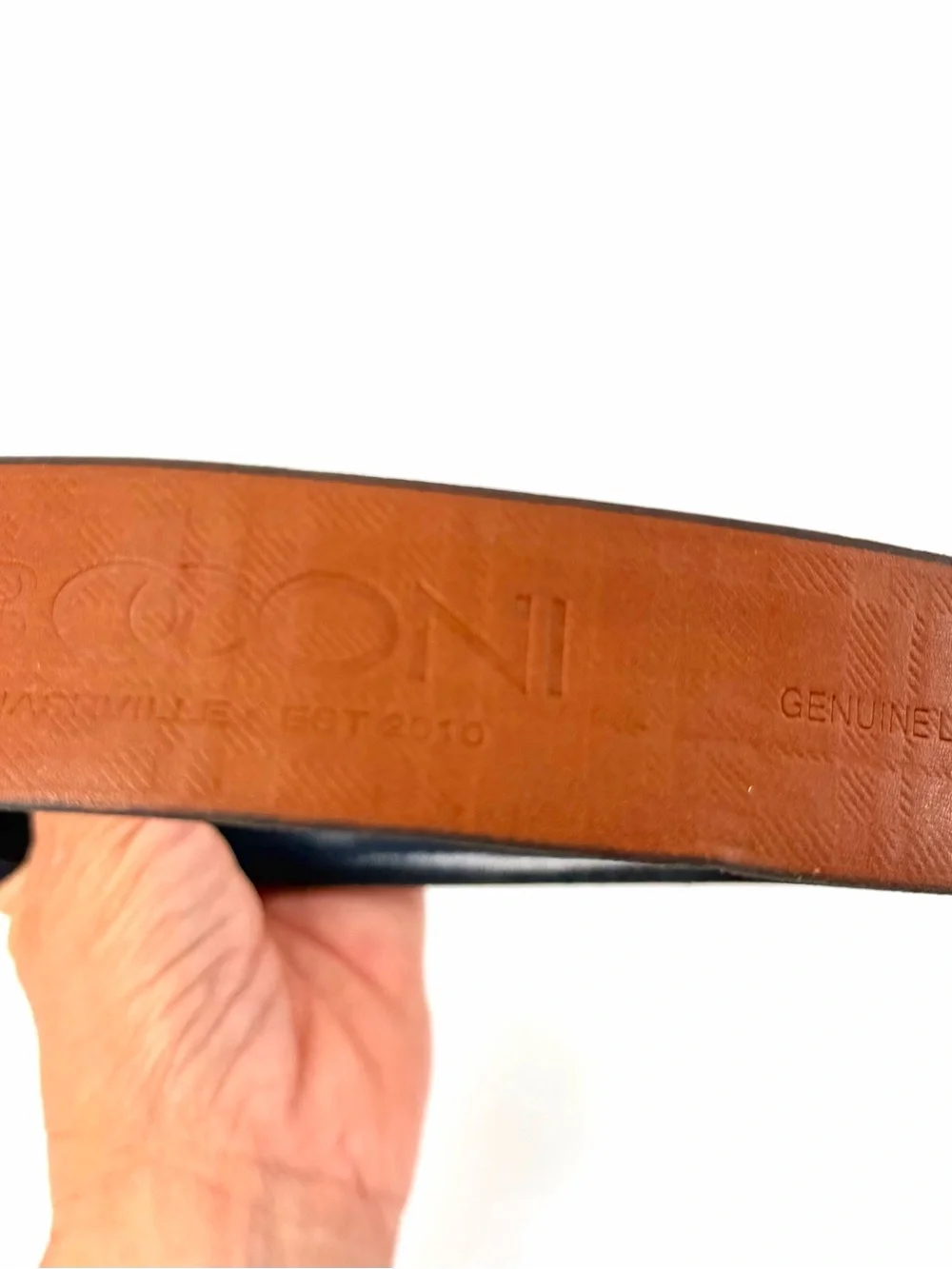 Authentic Boconi Men’s Leather Belt Navy Blue Size 34/85